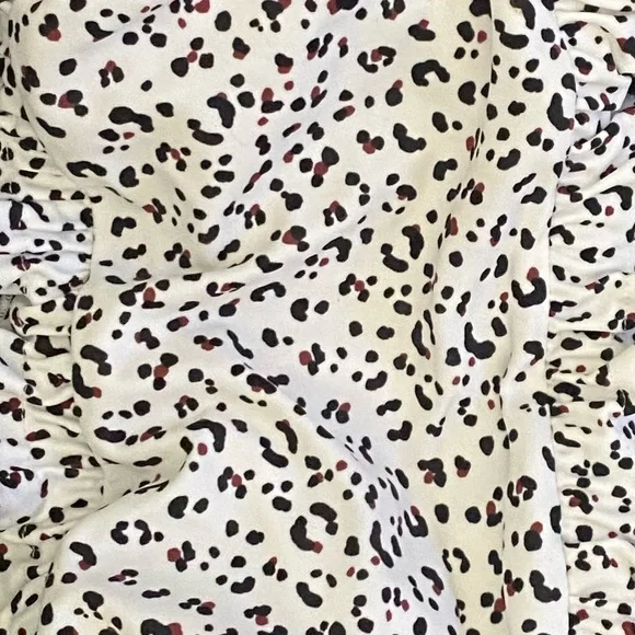 Shade & Shore micro leopard ruffle bikini top m - Picture 4 of 7